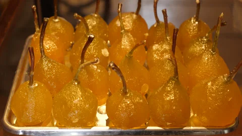 Candied pears Close-Up 動画素材 308852693