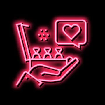 Candies box present neon glow icon illustration Stock Illustration