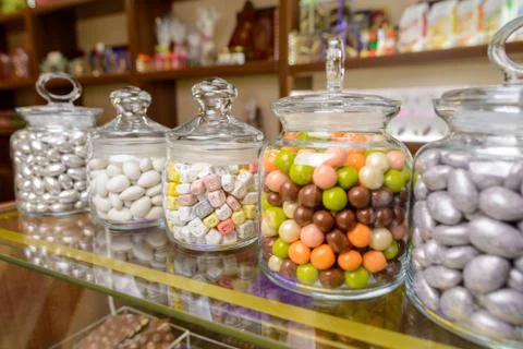 Candies in jar Stock Photos