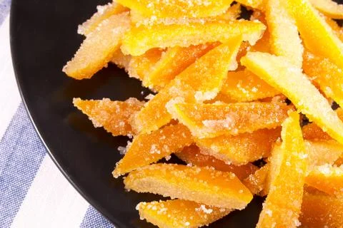 Candies from orange peel Stock Photos