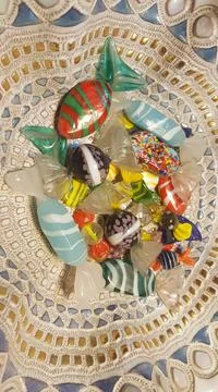 Candies on a plate Foto stock