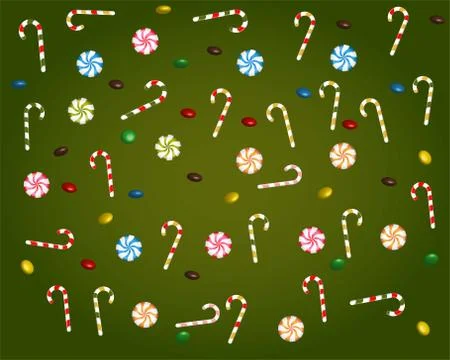 Candies set background Stock Illustration