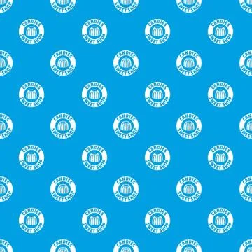 Candies sweet shop pattern vector seamless blue Stock Illustration