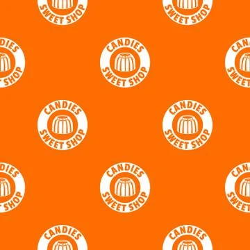 Candies sweet shop pattern vector orange Stock Illustration