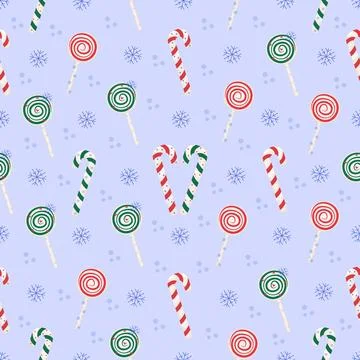 Candies, winter seamless pattern Stock Illustration