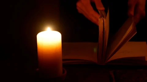 Candle And Book 1 Stock Footage 128565675