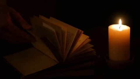 Candle And Book 10 Stock Footage 128565660