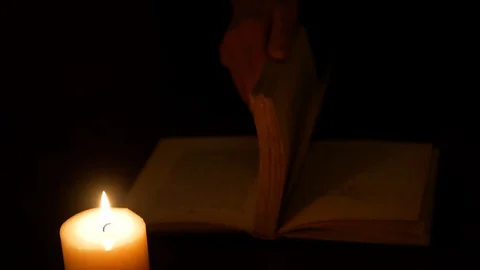 Candle And Book 3 Stock Footage 128565712
