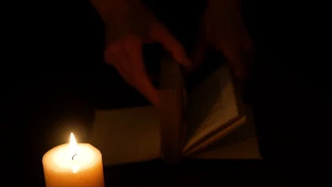 Candle And Book 4 Stock Footage 128565731