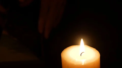 Candle And Book 6 Stock Footage 128566523