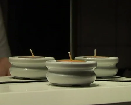 Candle and double mirror Stock Footage 63102