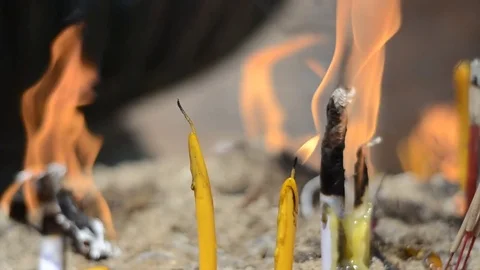 Candle and fire. 스톡 동영상 79748241