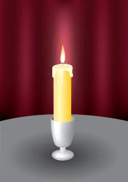 Candle and fire. a vector illustration. Stock Illustration