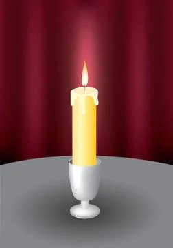 Candle and fire. A vector illustration. Stock Illustration