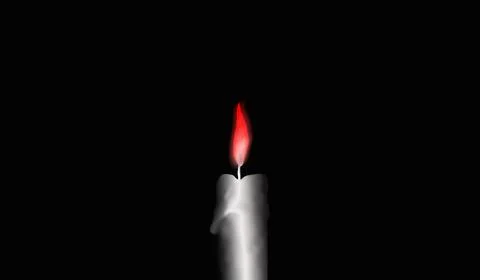 Candle and flame on black background Stock-Illustration