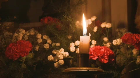 Candle and flowers Video stock 286809