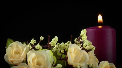Candle and Flowers Stock Footage 59741189