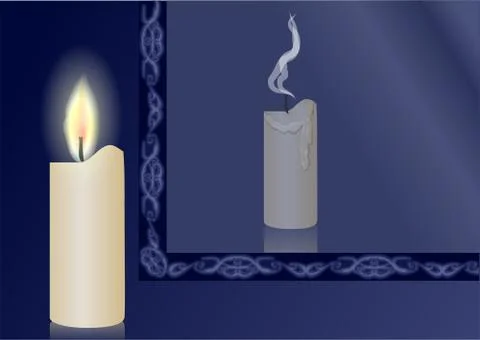 Candle and mirror Stock Illustration