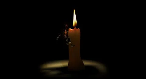 Candle and robot Stock-Illustration