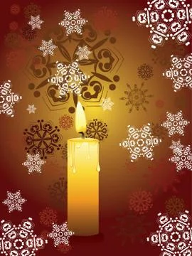 Candle and Snowflakes Illustrazione stock
