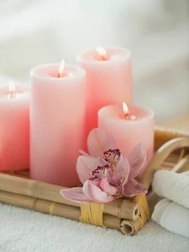 Candle and spa elements Stock Photos