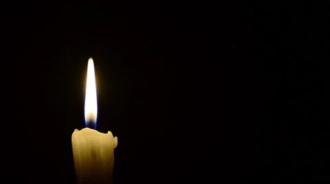 Candle and wind, blinking flame Stock-Footage 48576604
