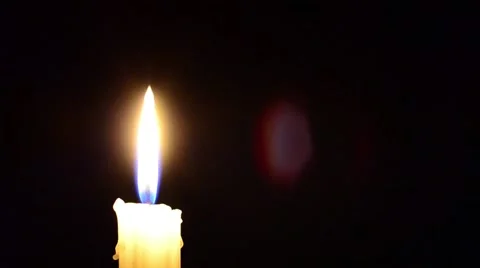 Candle and wind, blinking flame Stock Footage 48842076
