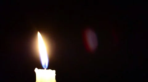 Candle and wind, blinking flame Stock Footage 48842080