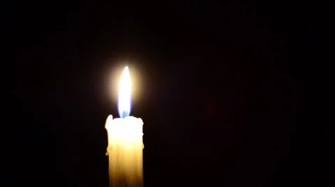 Candle and wind, blinking flame Stock Footage 48842193