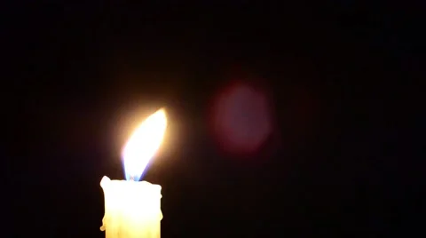 Candle and wind, blinking flame Stock Footage 48842368
