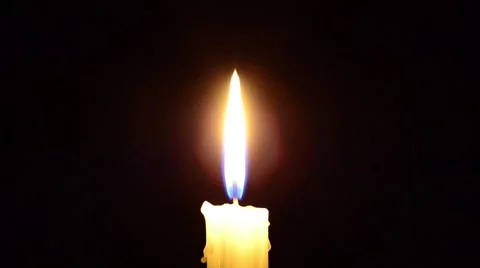 Candle and wind, blinking flame Stock Footage 48842524
