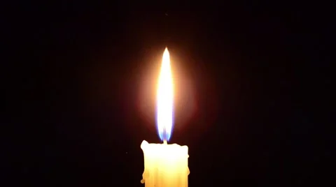 Candle and wind, blinking flame Stock Footage 48842569