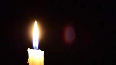 Candle and wind, blinking flame Stock Footage 48855846