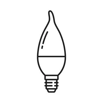 Candle angular light bulb and LED lamp line icon 스톡 일러스트