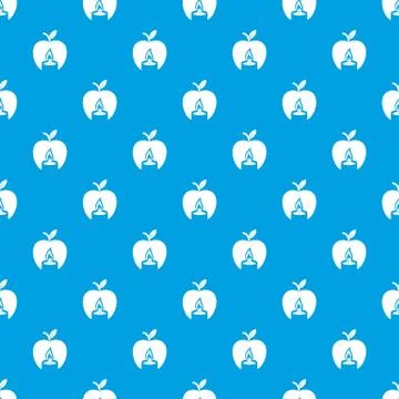 Candle apple pattern seamless blue Stock Illustration