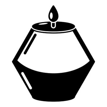 Candle aromatic icon, simple black style 스톡 일러스트