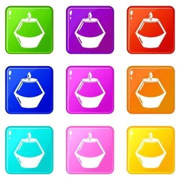 Candle aromatic icon, simple black style イラスト素材