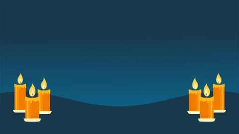 Candle background on dark blue mountain background Stock Illustration