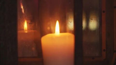 Candle in a bar - Pull focus Stock Footage 112680486