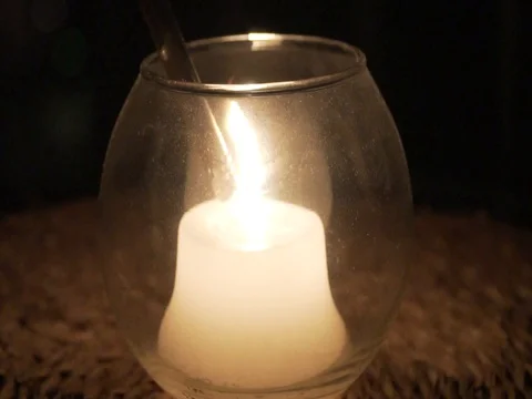 A candle is being lighten up. 4x slow motion Stock Footage 80340407
