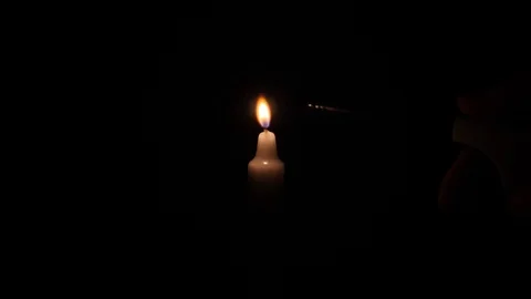 Candle being lit in slow motion Stock-Footage 87317635