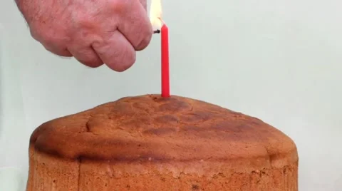 Candle On A Birthday Cake Burning Down Stock Footage 41795975