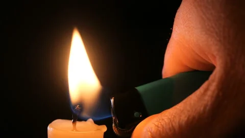 Candle on a black background close-up. Stock Footage 102242754