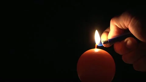 Candle on black background Stock Footage 11149245