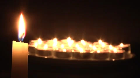 Candle on black background Stock Footage 49100055