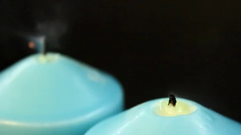 A candle is blown out Stock Footage 86414149