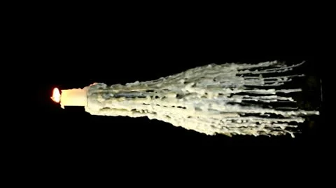 Candle in bottle blazes on black background Stock Footage 10607868