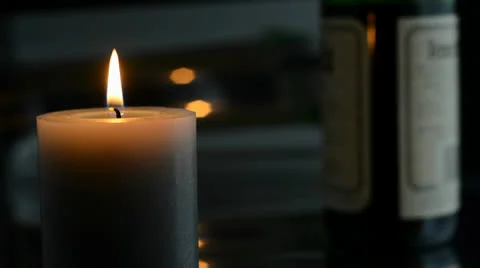 Candle with bottle Stock Footage 24614727