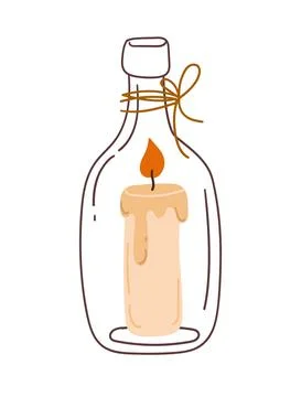 Candle in a bottle Stock Illustration