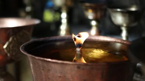 Candle in Buddhist Temple.mp4 Stock Footage 42969289